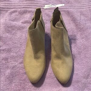 Old Navy Tan Ankle Booties Slip-On Suede